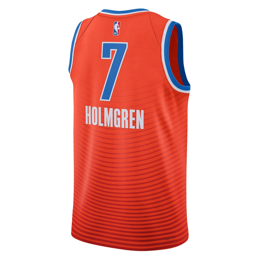 Unisex Jordan Brand Chet Holmgren Orange Oklahoma City Thunder Swingman Jersey - Statement Edition