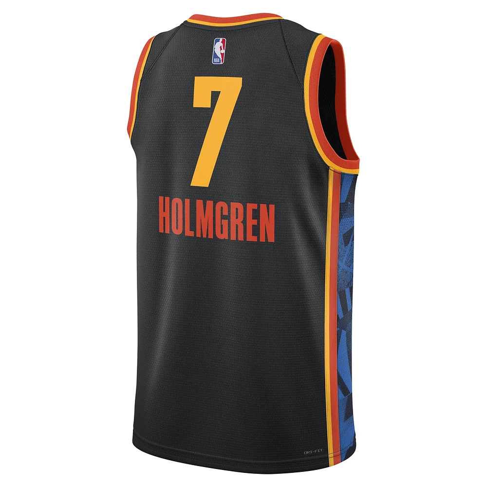 Maillot de joueur Nike unisexe Chet Holmgren noir Oklahoma City Thunder 2024/25 Swingman - Édition