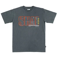 Unisex SLAM Shai Gilgeous-Alexander Charcoal Oklahoma City Thunder February/March 2025 Cover Graphic Remix T-Shirt