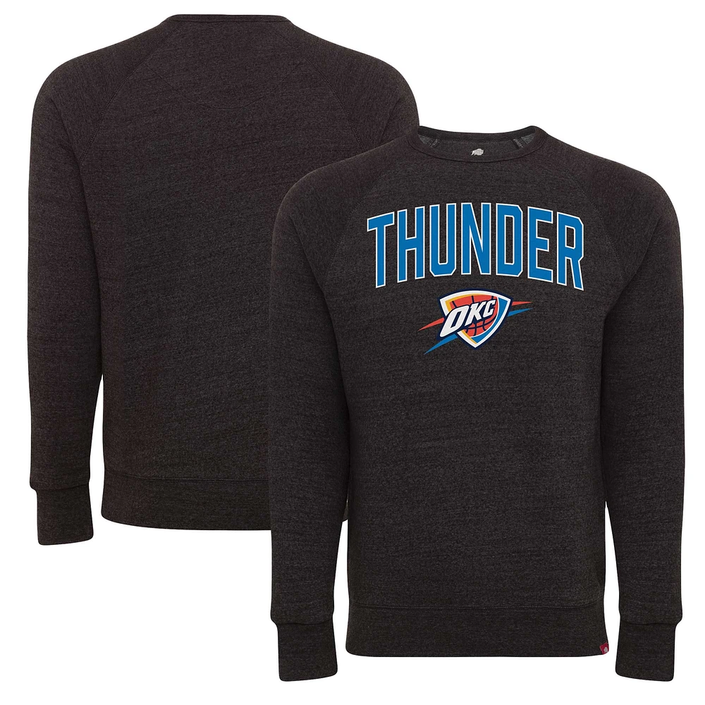 Sweat-shirt unisexe Sportiqe Oklahoma City Thunder Harmon super doux à trois mélanges raglan noir