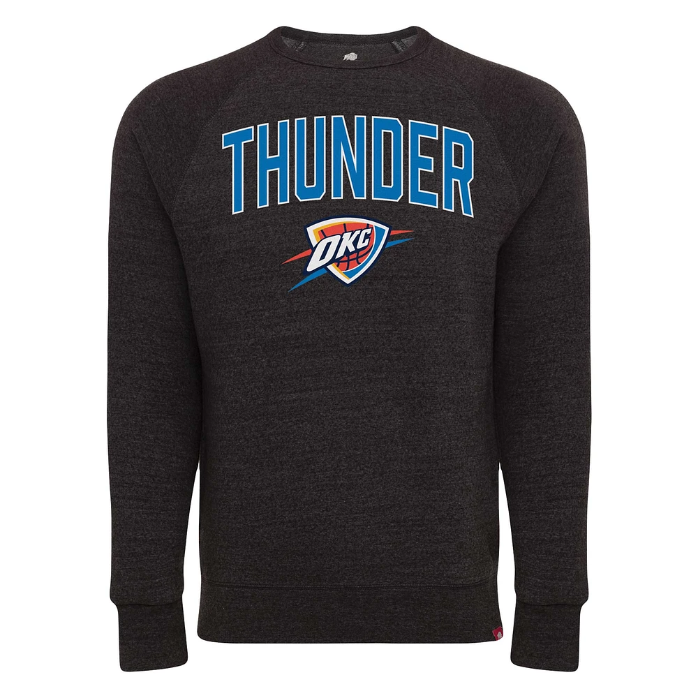 Sweat-shirt unisexe Sportiqe Oklahoma City Thunder Harmon super doux à trois mélanges raglan noir