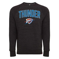 Unisex Sportiqe Black Oklahoma City Thunder Harmon Super Soft Tri-Blend Raglan Pullover Sweatshirt