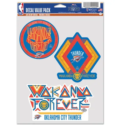 WinCraft Oklahoma City Thunder Three-Pack Black Panther 2 Fan Decal Set