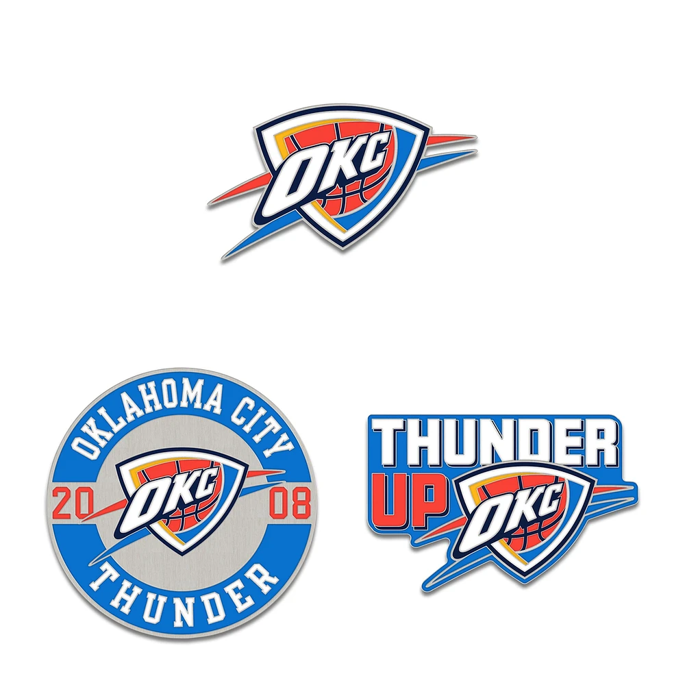 Ensemble de pin de collection WinCraft Oklahoma City Thunder en trois pièces