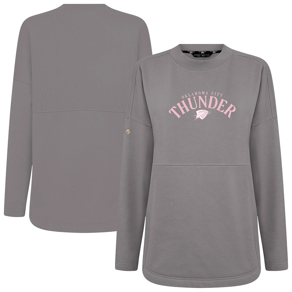 Women's Levelwear  Gray Oklahoma City Thunder Mother's Day Beaudry Arched Pullover Sweatshirt