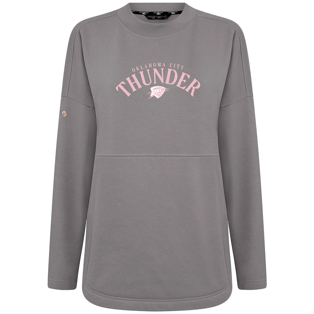 Women's Levelwear  Gray Oklahoma City Thunder Mother's Day Beaudry Arched Pullover Sweatshirt