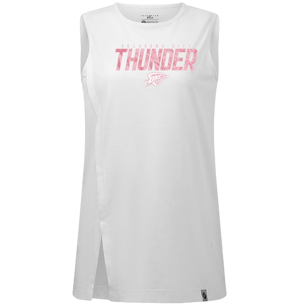 Women's Levelwear  White Oklahoma City Thunder Mother's Day Influx Floral Tank Top