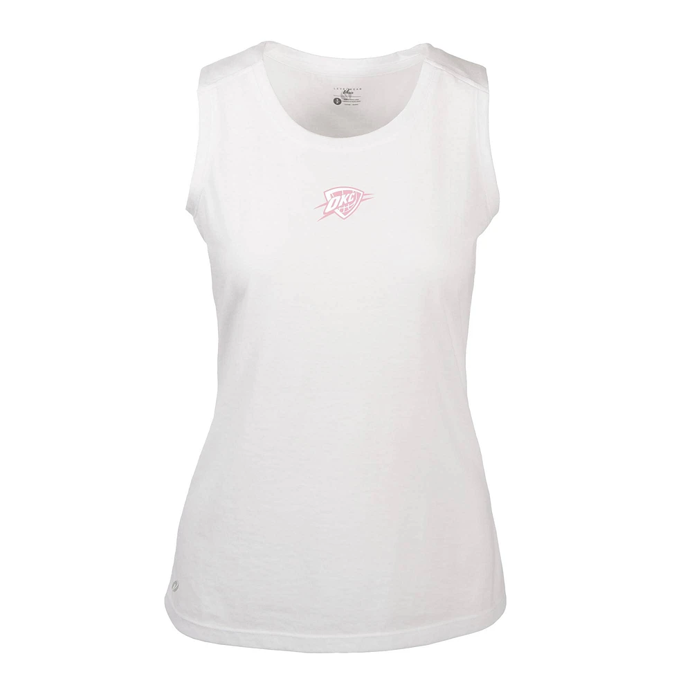 Women's Levelwear  White Oklahoma City Thunder Mother's Day Macy Core Logo Tank Top