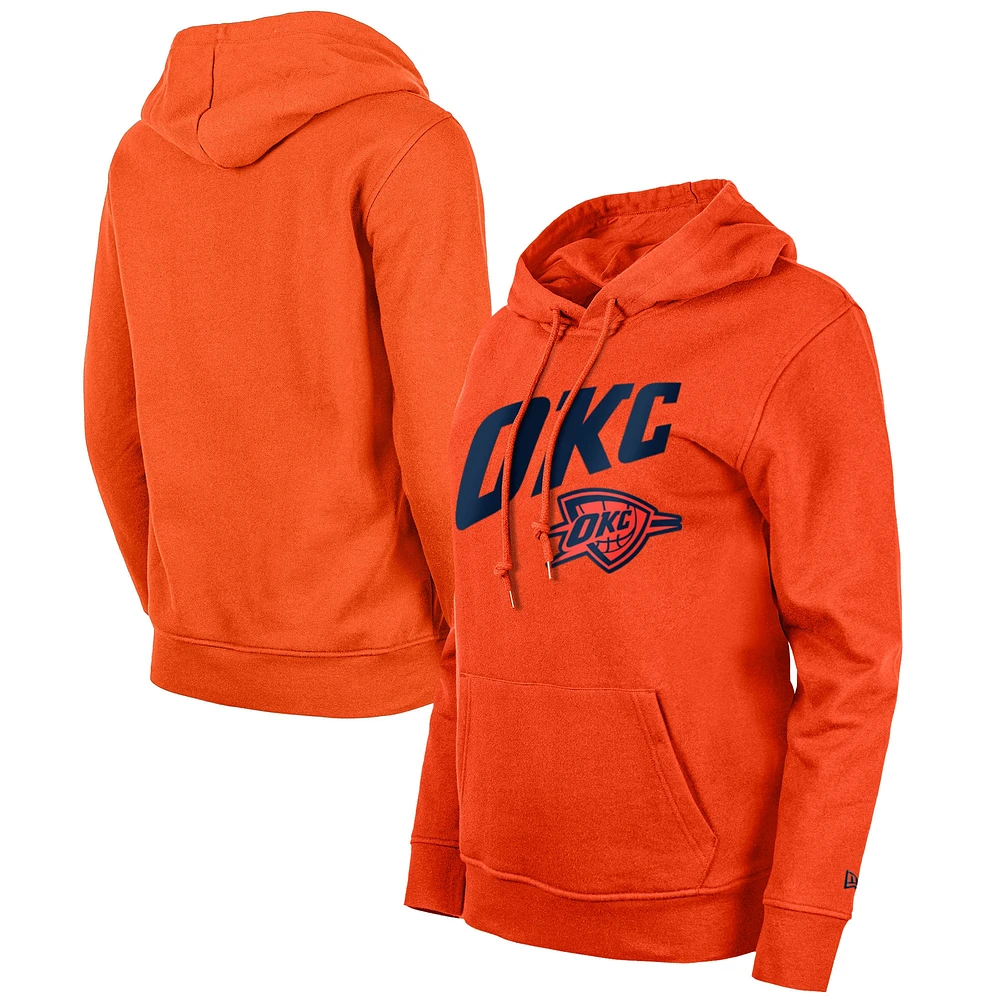 Women's New Era Orange Oklahoma City Thunder 2023/24 Edition Pullover Hoodie