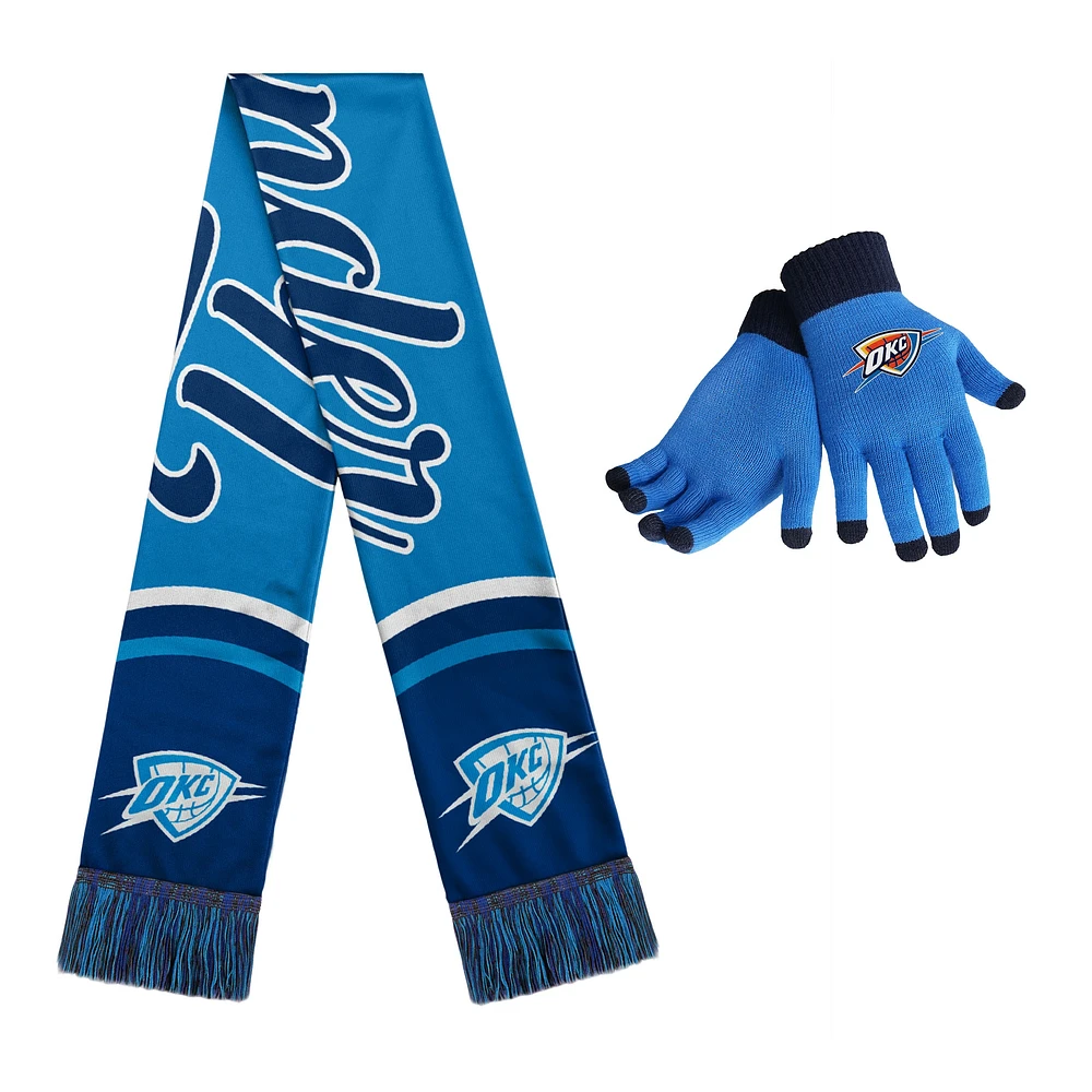 Ensemble gants et écharpe Oklahoma City Thunder pour femme