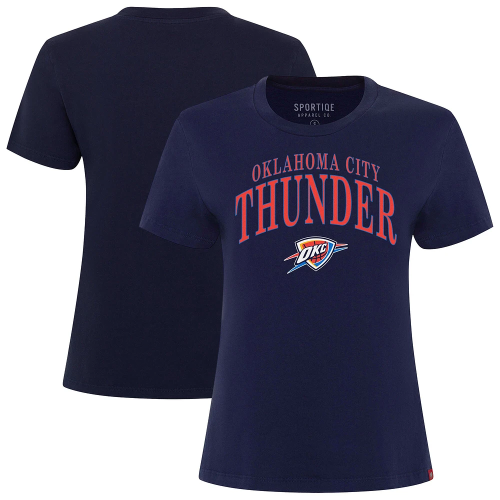 T-shirt Sportiqe bleu marine pour femme, coupe boxy, Oklahoma City Thunder, Arcadia