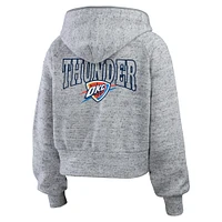 Sweat à capuche zippé intégral Speckled Radiator de couleur gris chiné Oklahoma City Thunder pour femme par Erin Andrews