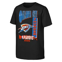 T-shirt noir pour jeunes Oklahoma City Thunder, éliminatoires NBA 2025