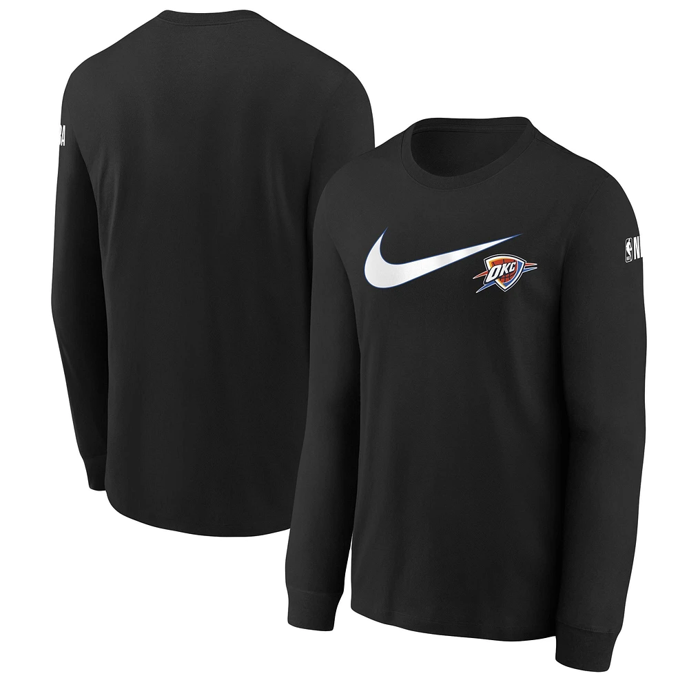 Youth Nike Black Oklahoma City Thunder Swoosh Long Sleeve T-Shirt