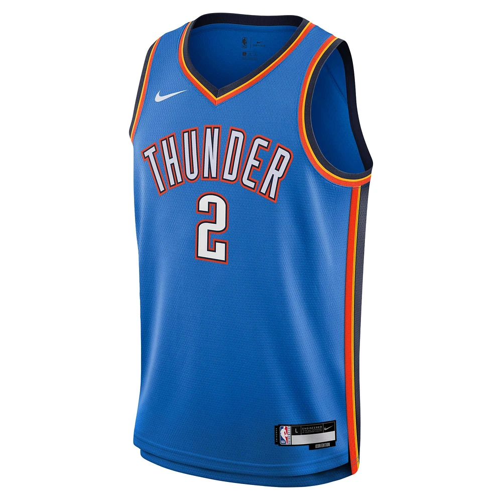 Youth Nike Shai Gilgeous-Alexander Blue Oklahoma City Thunder Swingman Jersey - Icon Edition