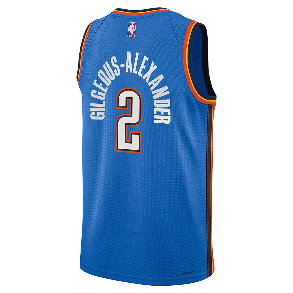 Youth Nike Shai Gilgeous-Alexander Blue Oklahoma City Thunder Swingman Jersey - Icon Edition