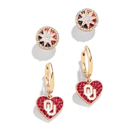 Lot de deux boucles d'oreilles BaubleBar Oklahoma Sooners