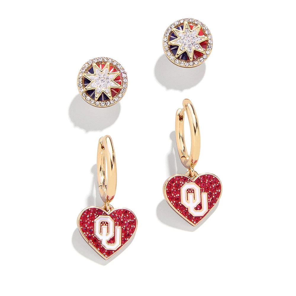 Lot de deux boucles d'oreilles BaubleBar Oklahoma Sooners