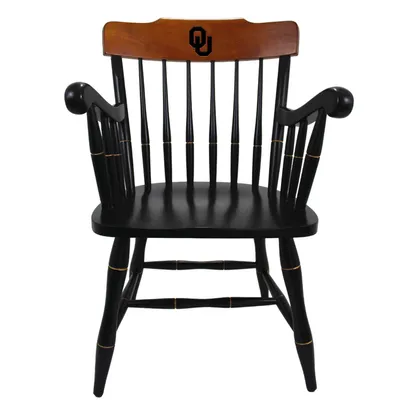 Oklahoma Sooners Primary Logo Captains Chair with Cherry Crown - Black