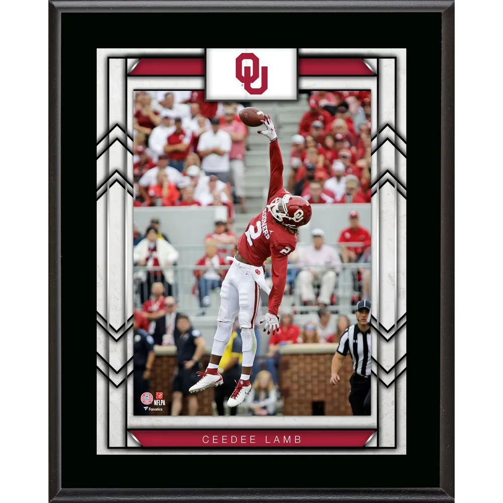 CeeDee Lamb Oklahoma Sooners Unsigned Red Jersey Running Photograph