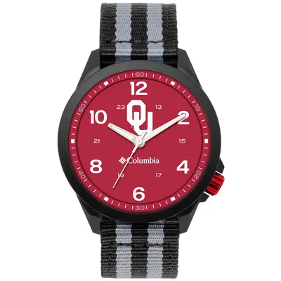 Oklahoma Sooners Columbia Crestview 3-Hand Date Nylon Strap Watch - Black