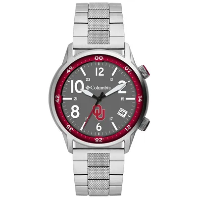 Oklahoma Sooners Columbia Outbacker 3-Hand Date Stainless Steel Bracelet Watch