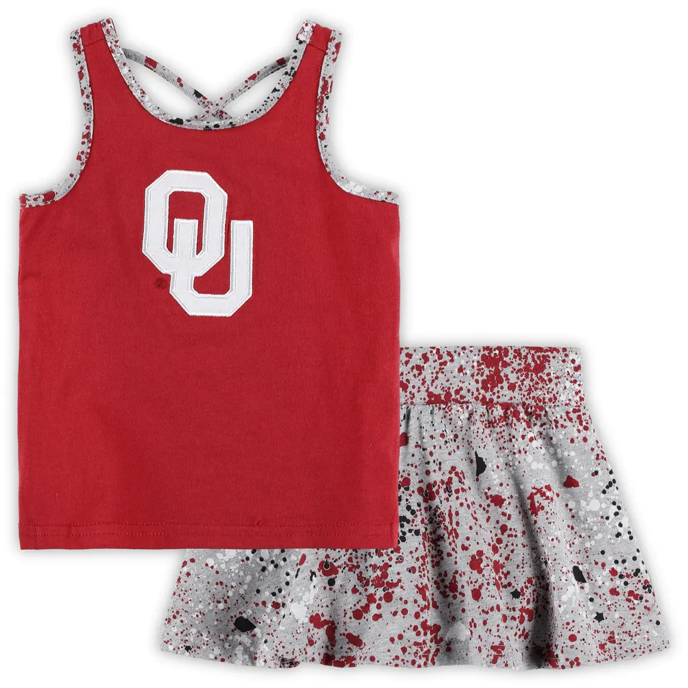 Ensemble jupe-short et débardeur Oklahoma Sooners Sweet Pea Colosseum Crimson/Grey pour fille