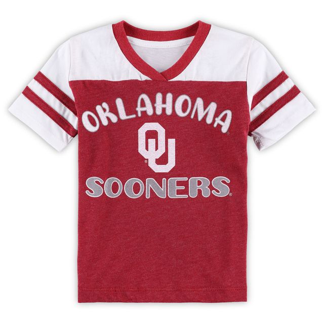 T-shirt rayé Colosseum Crimson/White Oklahoma Sooners Piecrust Promise pour tout-petits filles