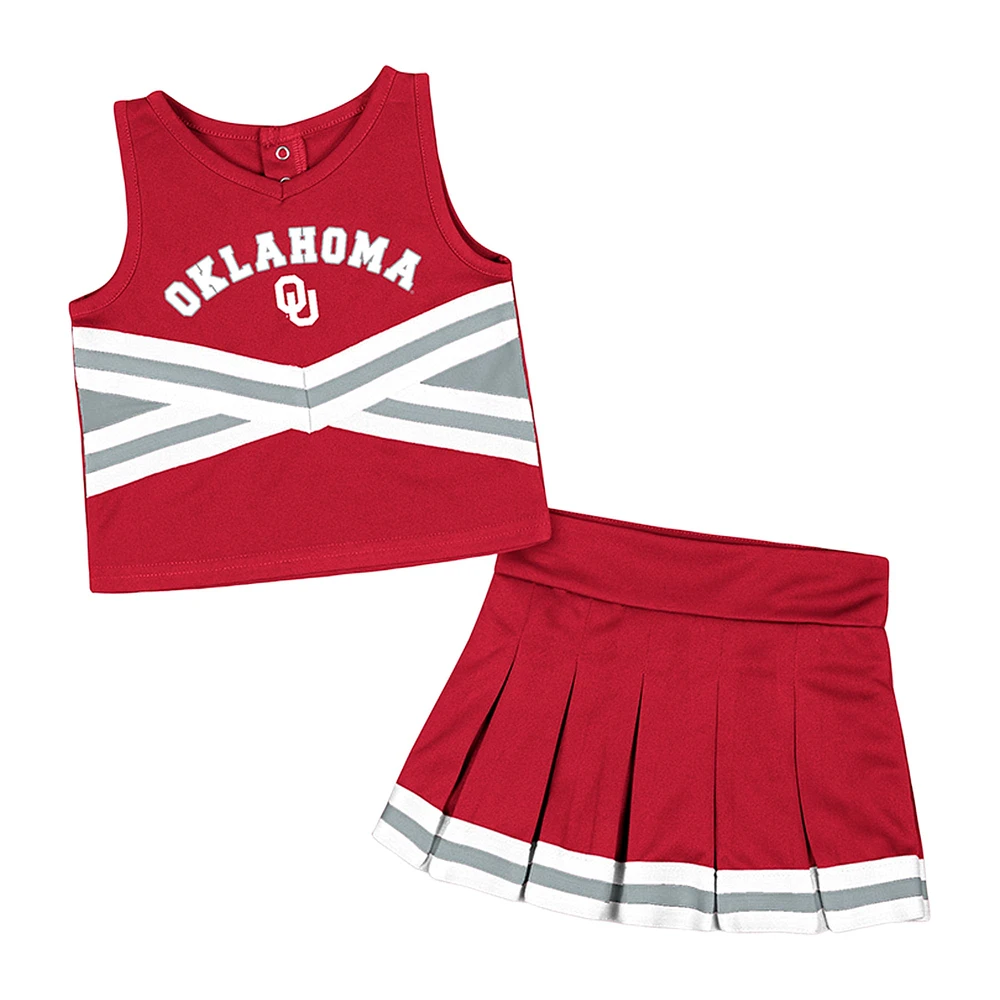 Ensemble de pom-pom girl pour tout-petit Colosseum Crimson Oklahoma Sooners Carousel