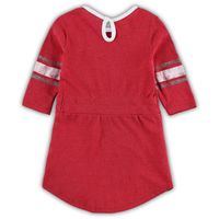 Girls Toddler Colosseum Heathered Crimson Oklahoma Sooners Poppin Sleeve Stripe Dress