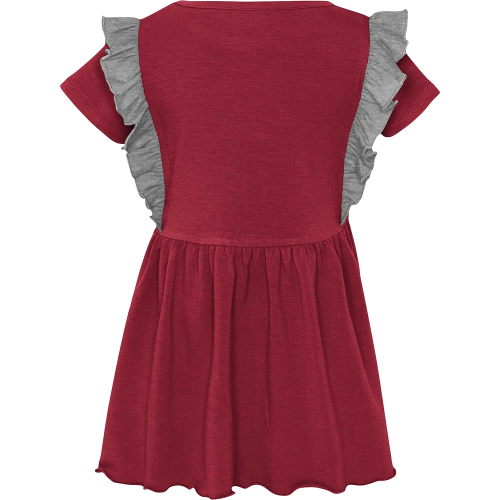 Robe tri-mélange trop mignonne Oklahoma Sooners pour tout-petit fille