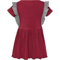 Robe tri-mélange trop mignonne Oklahoma Sooners pour tout-petit fille