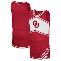 Ensemble haut et jupe de pom-pom girl pour filles du Colosseum Crimson Oklahoma Sooners