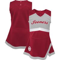 Girls Youth Crimson Oklahoma Sooners Cheer Captain Jumper Dress