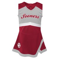 Girls Youth Crimson Oklahoma Sooners Cheer Captain Jumper Dress