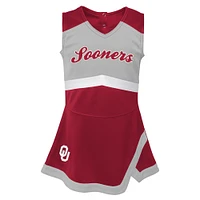 Girls Youth Crimson Oklahoma Sooners Cheer Captain Jumper Dress
