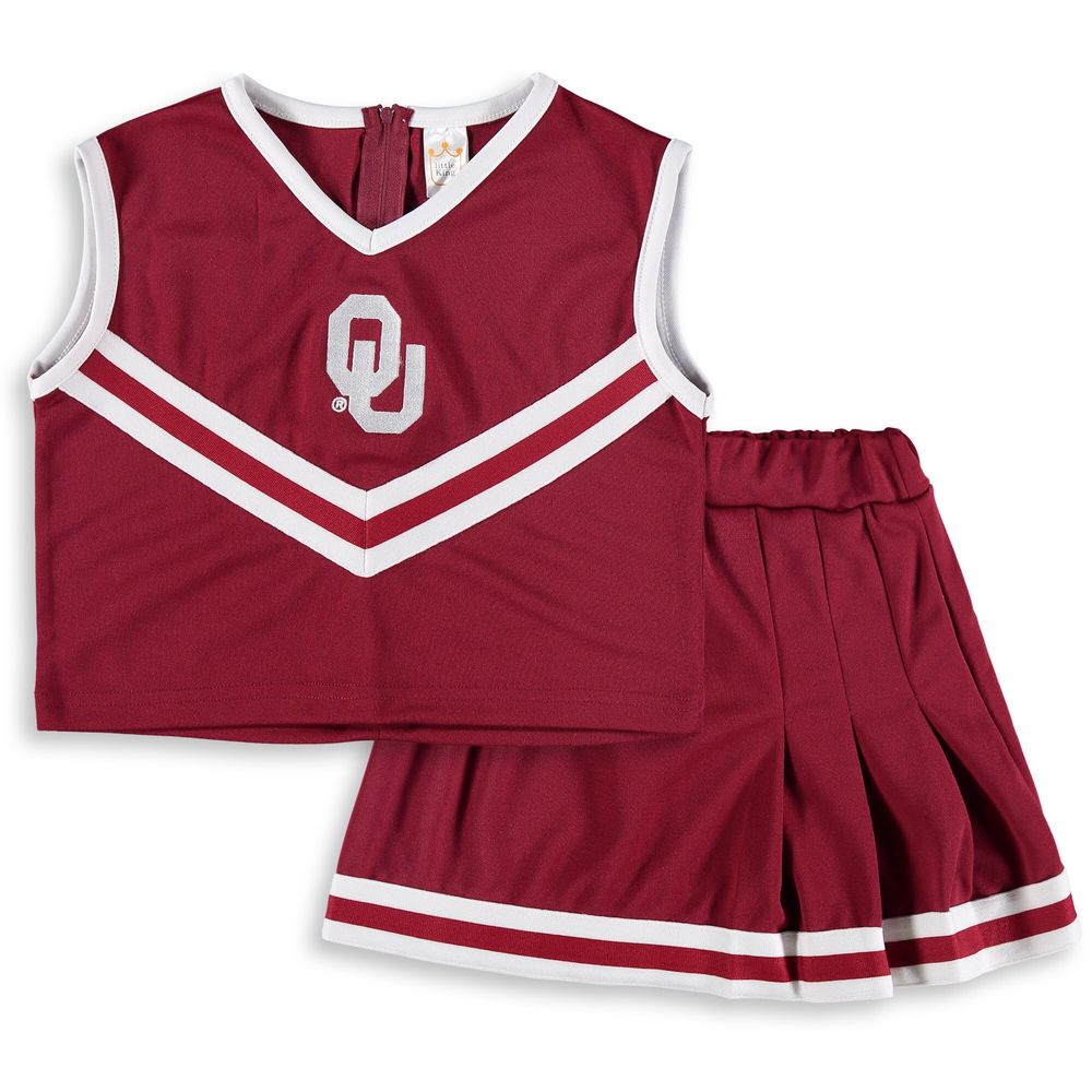 Girls Youth Crimson Oklahoma Sooners Two-Piece Cheer Set