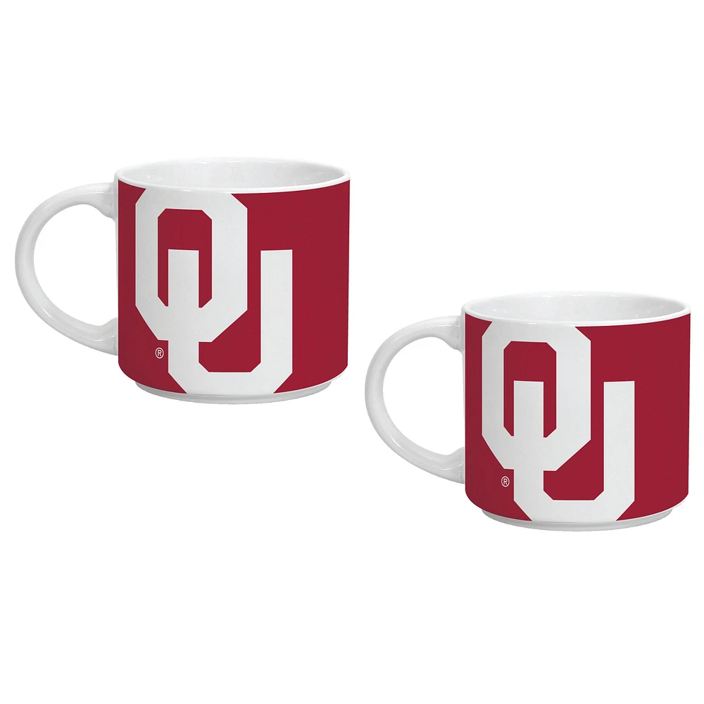 Lot de deux tasses empilables de 14 oz des Oklahoma Sooners d'Indigo Falls