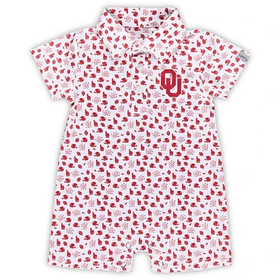 Infant Garb White Oklahoma Sooners Earnest Polo Romper