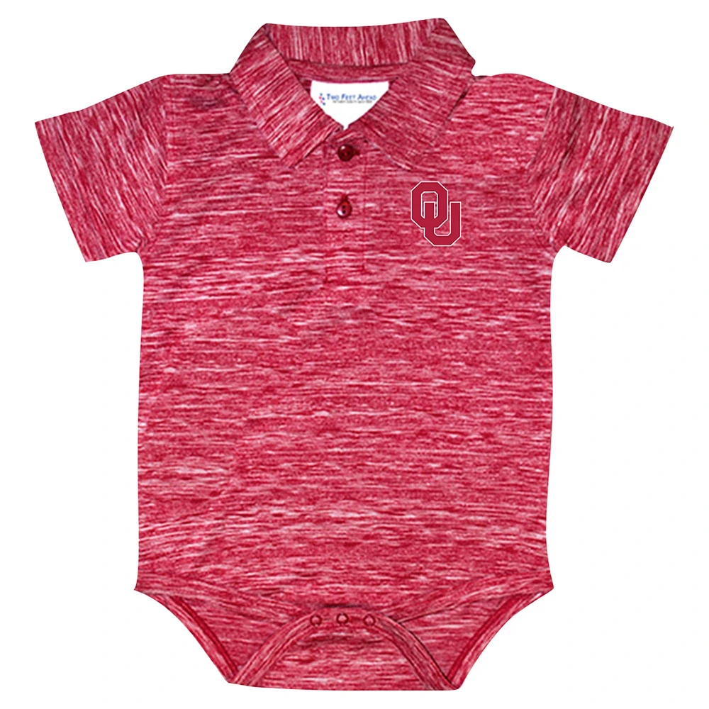 Infant Two Feet Ahead Crimson Oklahoma Sooners Space Dye Golf Bodysuit