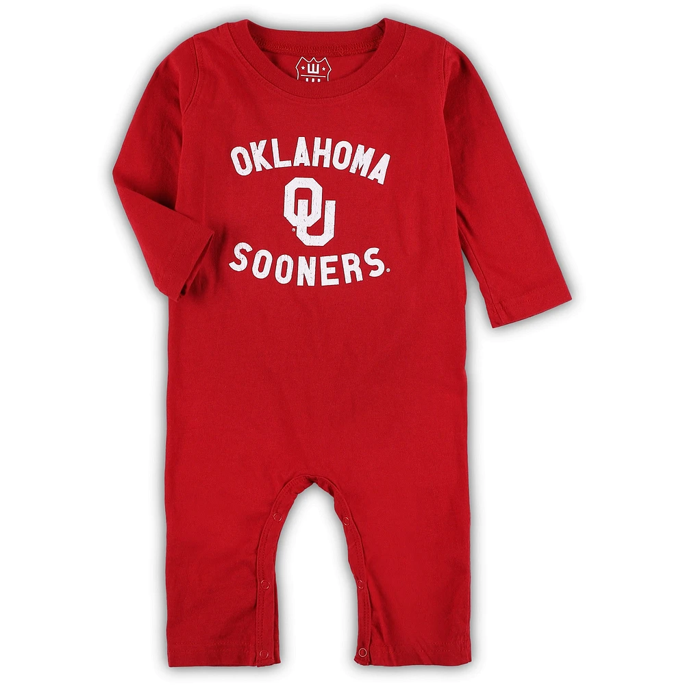 Wes & Willy Crimson Oklahoma Sooners Core Pull à manches longues pour bébé