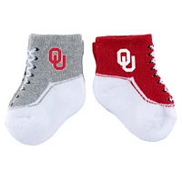 Lot de deux paires de chaussettes pour bébé ZooZatz Oklahoma Sooners