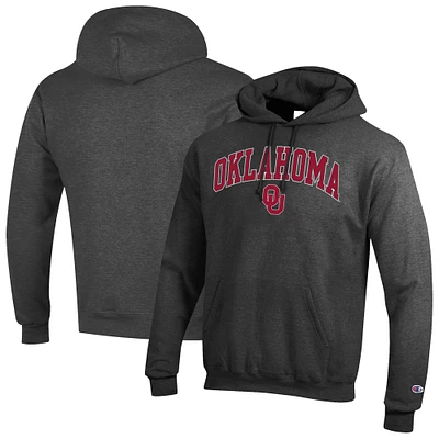 Men's Champion  Charcoal Oklahoma Sooners Arch Over Logo Pullover Hoodie