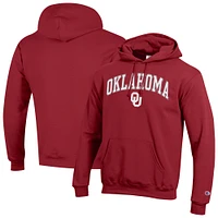 Sweat à capuche avec logo Arch Over Champion Crimson Oklahoma Sooners pour homme