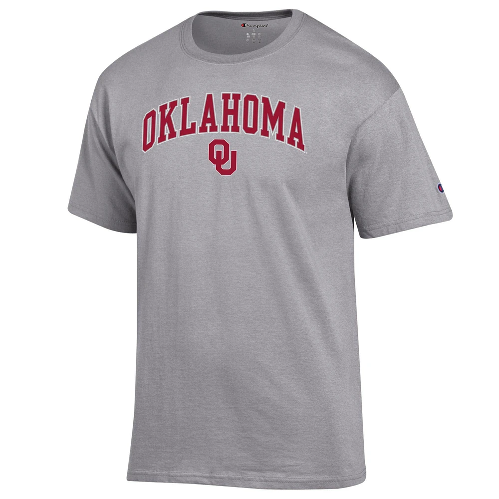 T-shirt gris chiné avec logo Arch Over Champion des Oklahoma Sooners pour homme
