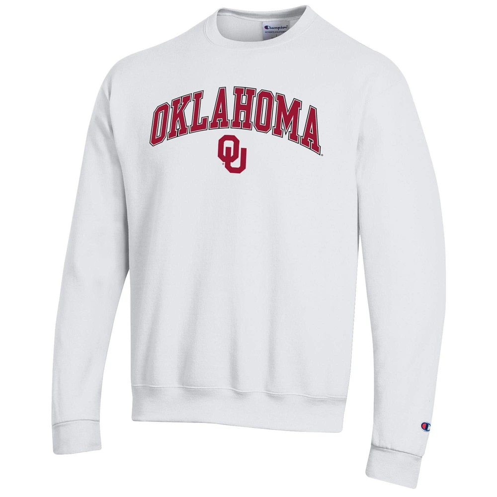 Men's Champion  White Oklahoma Sooners Arch Over Logo Pullover Sweatshirt