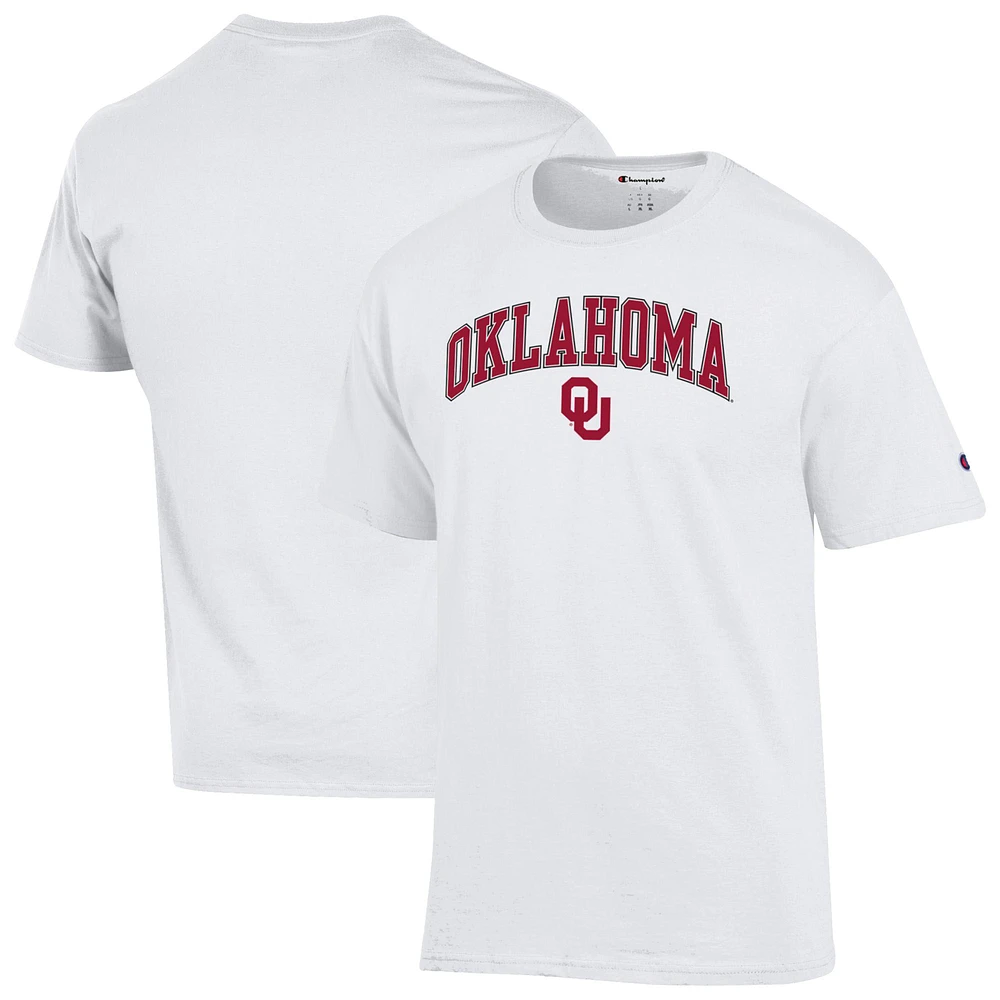 T-shirt blanc avec logo Arch Over des Oklahoma Sooners pour homme