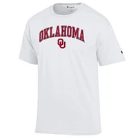 T-shirt blanc avec logo Arch Over des Oklahoma Sooners pour homme