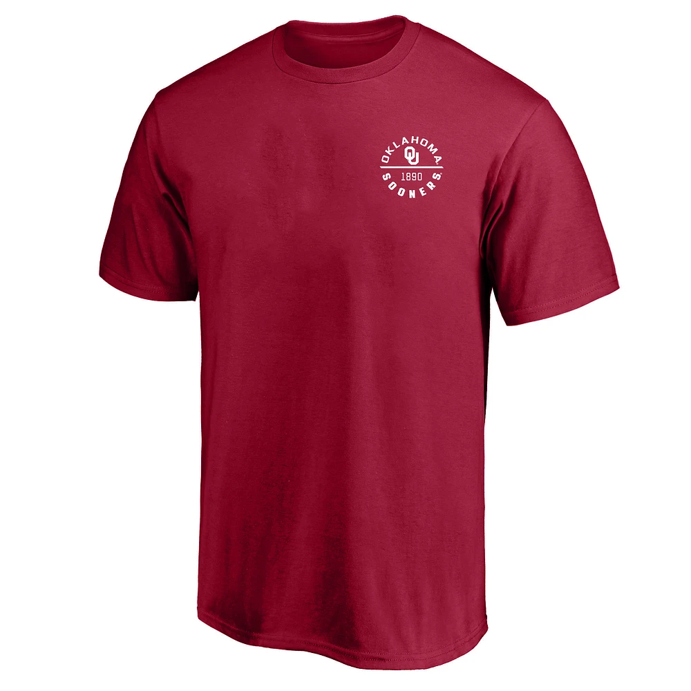 T-shirt Fanatics pour hommes Crimson Oklahoma Sooners Big & Tall Fast Break 2 Hit