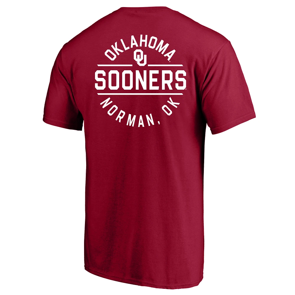 T-shirt Fanatics pour hommes Crimson Oklahoma Sooners Big & Tall Fast Break 2 Hit